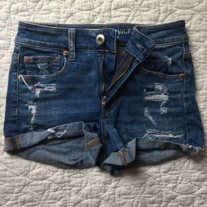 American Eagle Super Stretch Ripped Jean Shorts